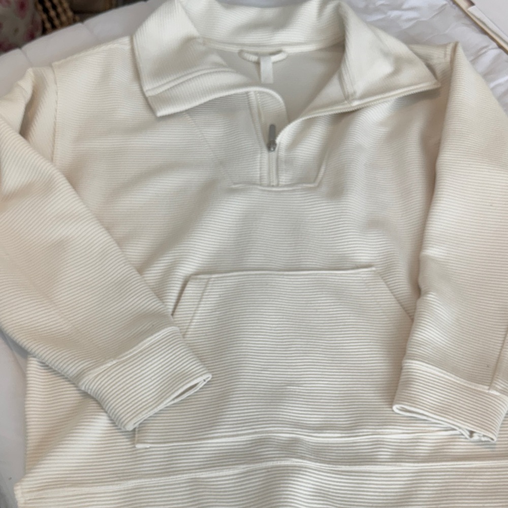 Zella Off-White Half-Zip Sweatshirt